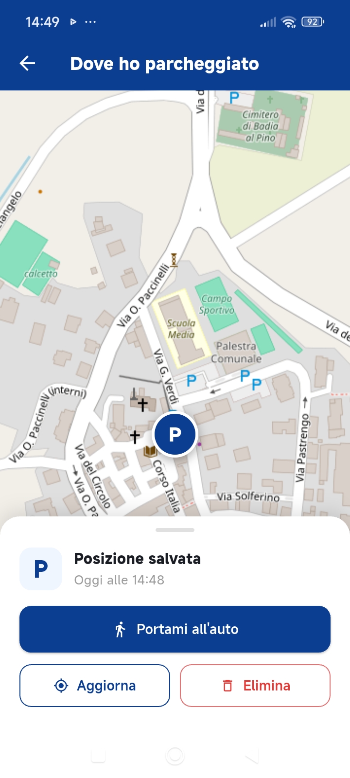 Tragitto a piedi