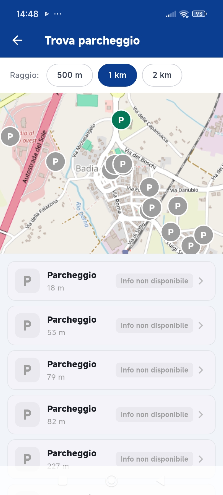 Parcheggi trovati